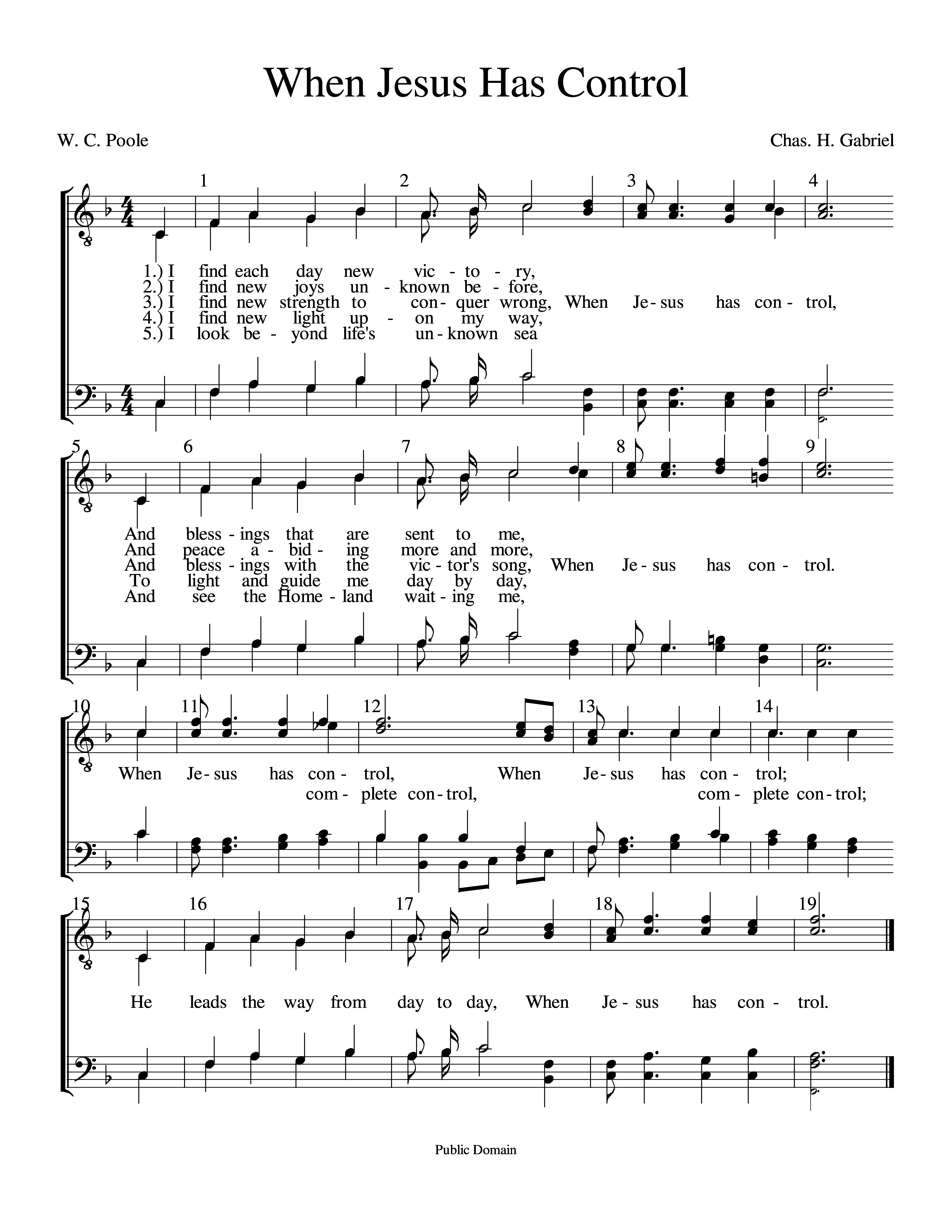 When Jesus Has Control