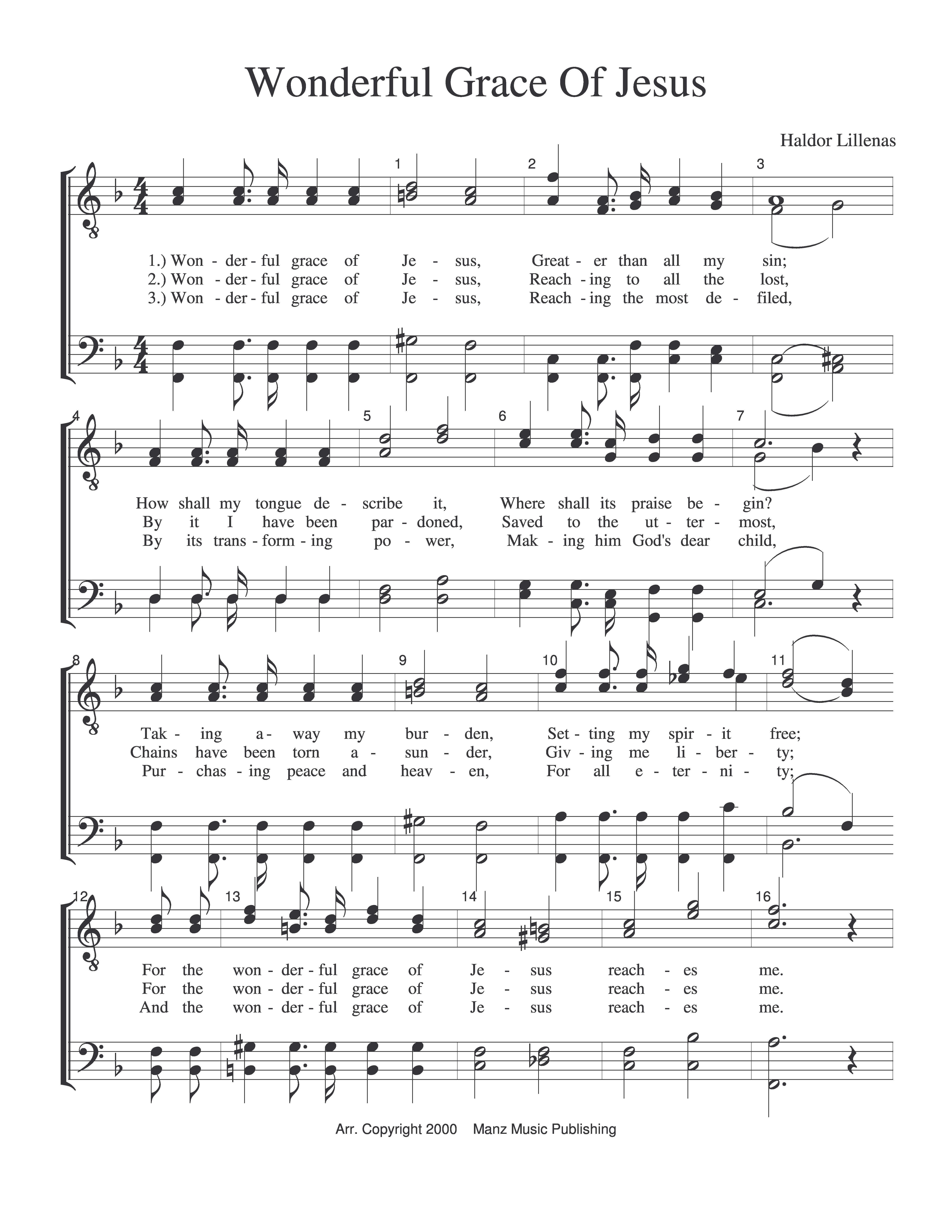 Wonderful Grace Of Jesus page 1
