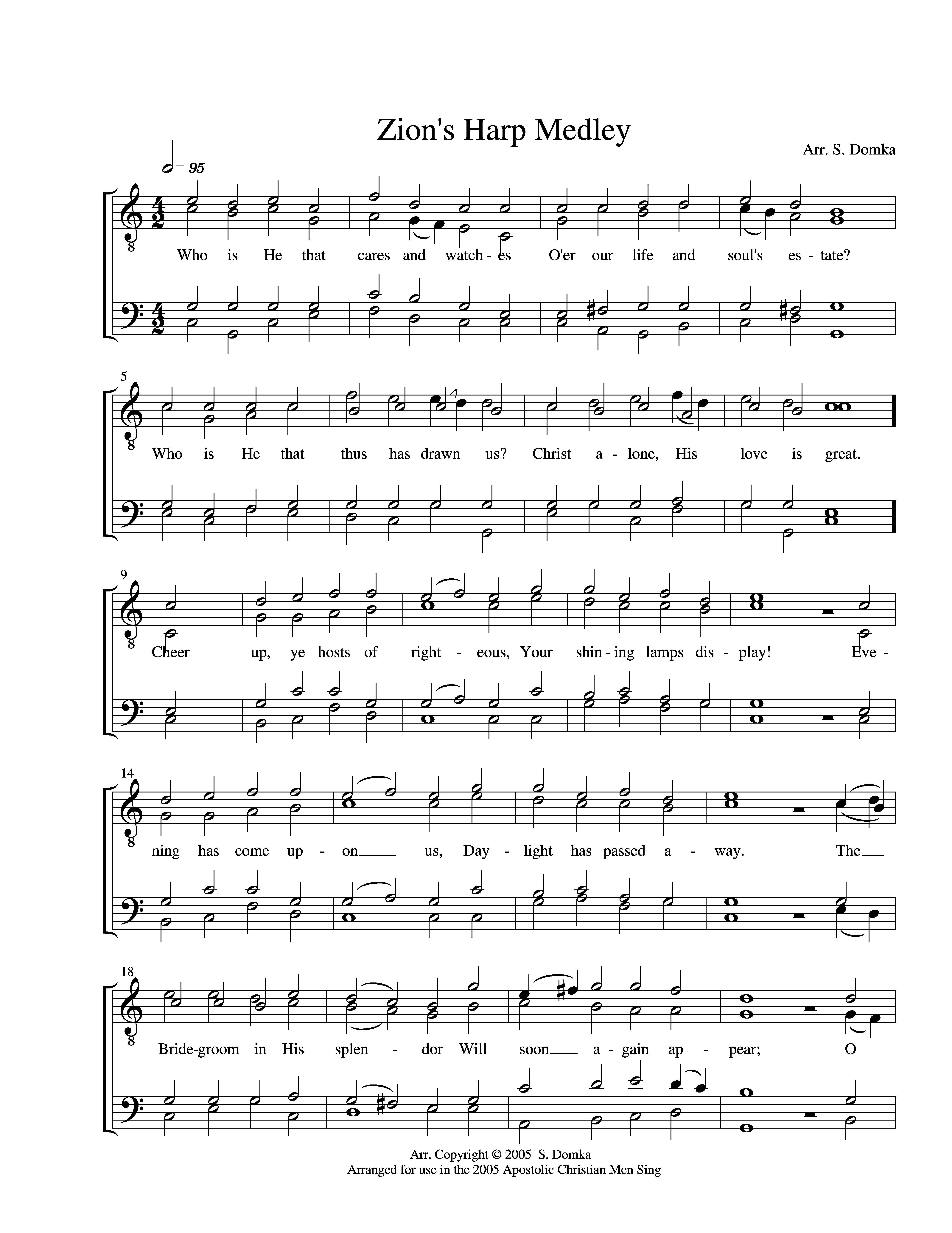 Zion's Harp Medley page 1