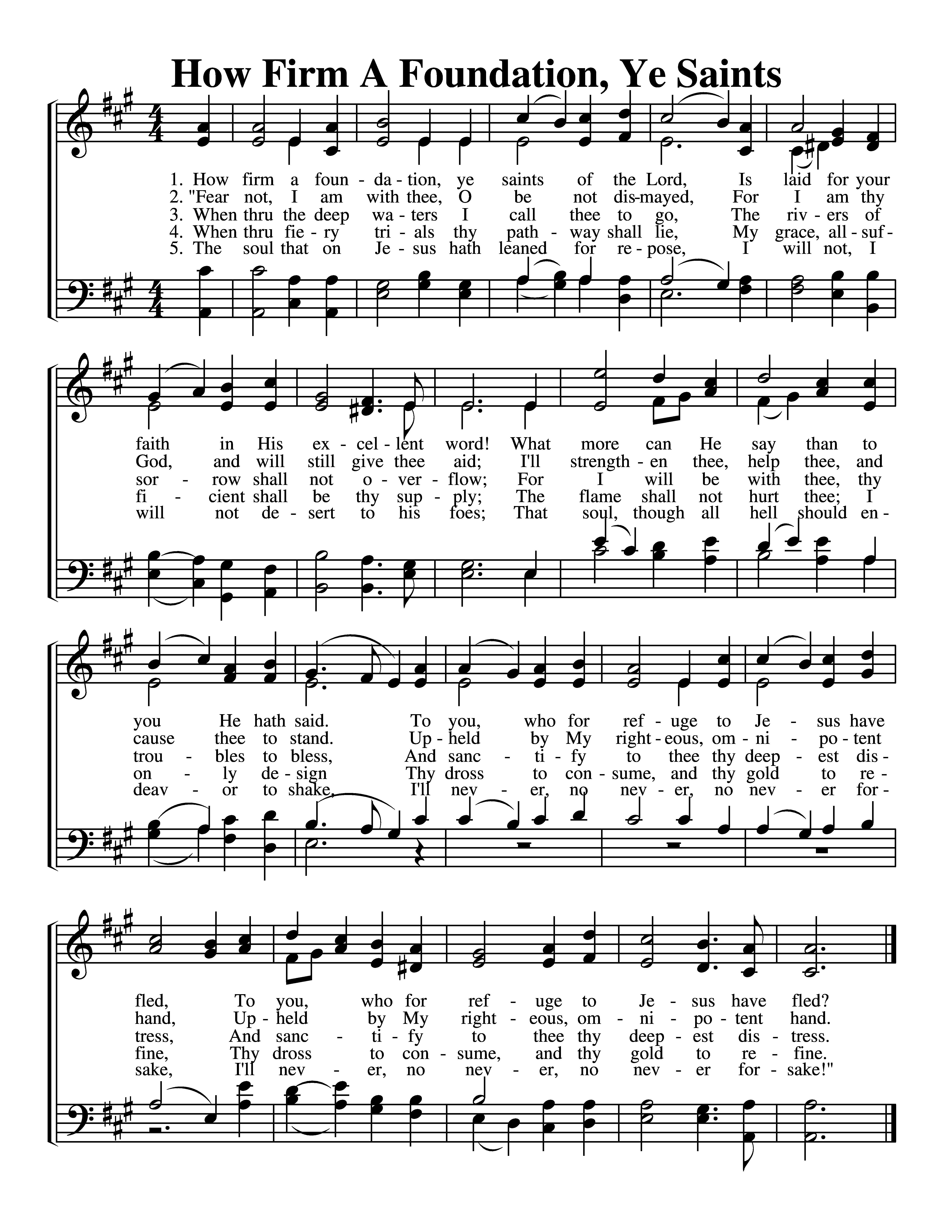 How Firm A Foundation, Ye Saints