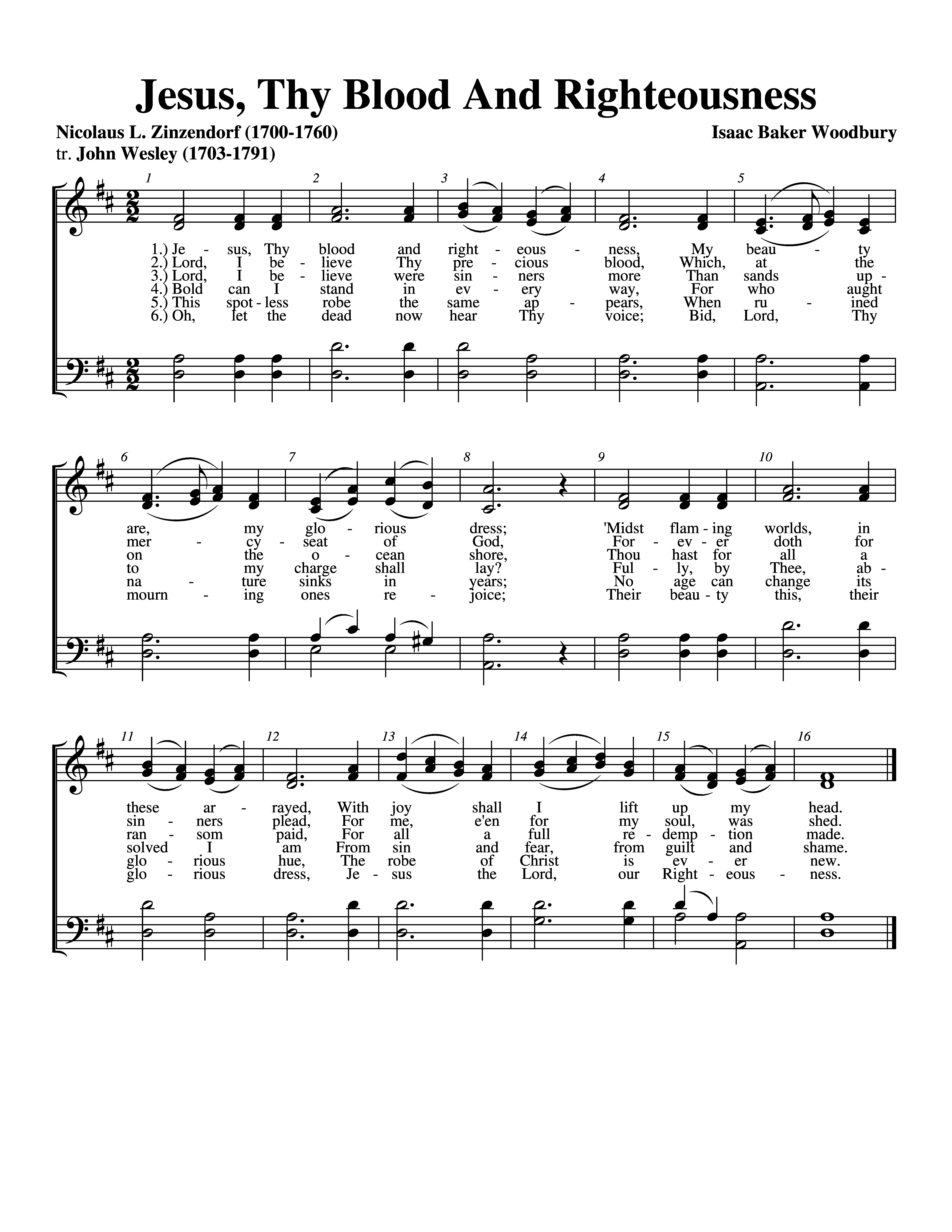 Jesus, Thy Blood And Righteousness