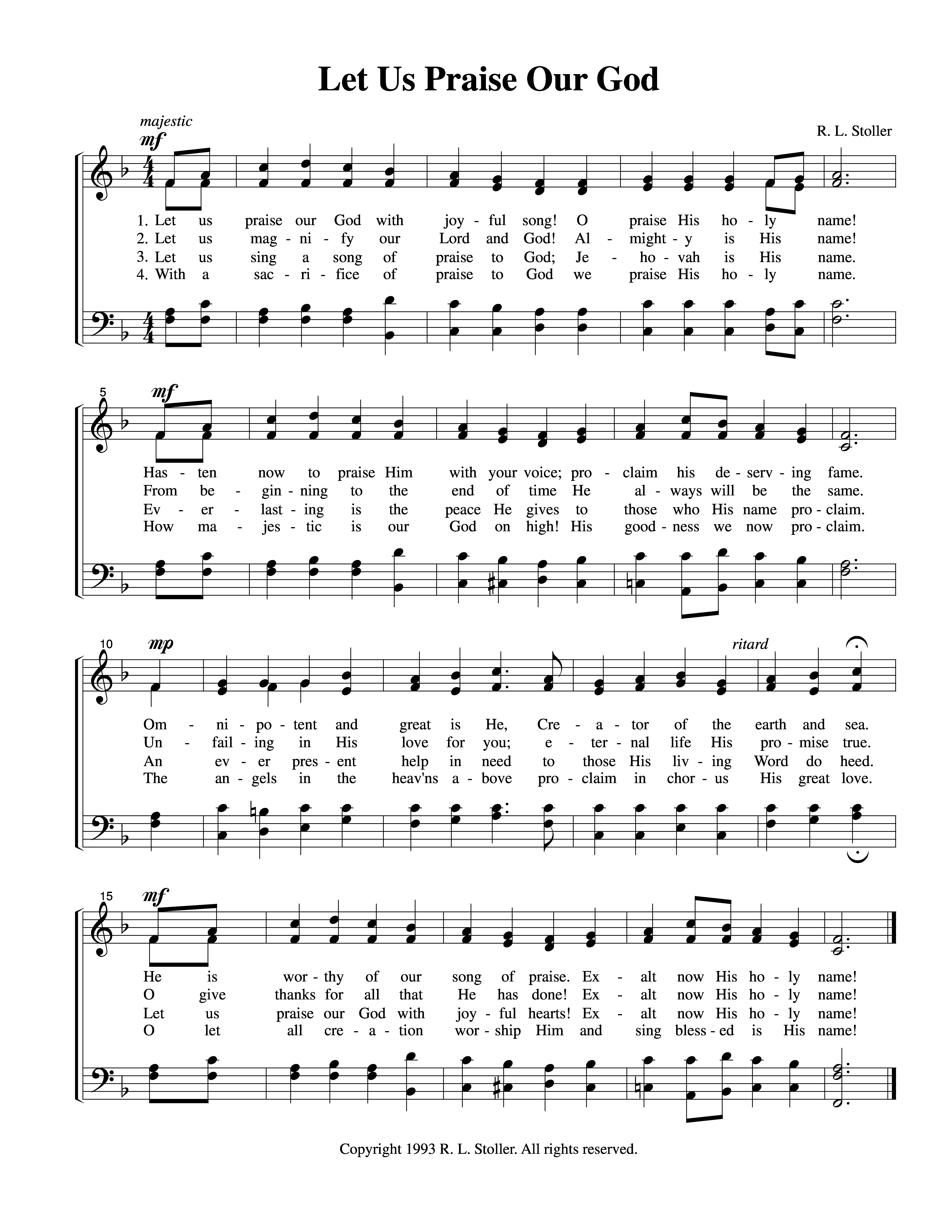 Let Us Praise Our God