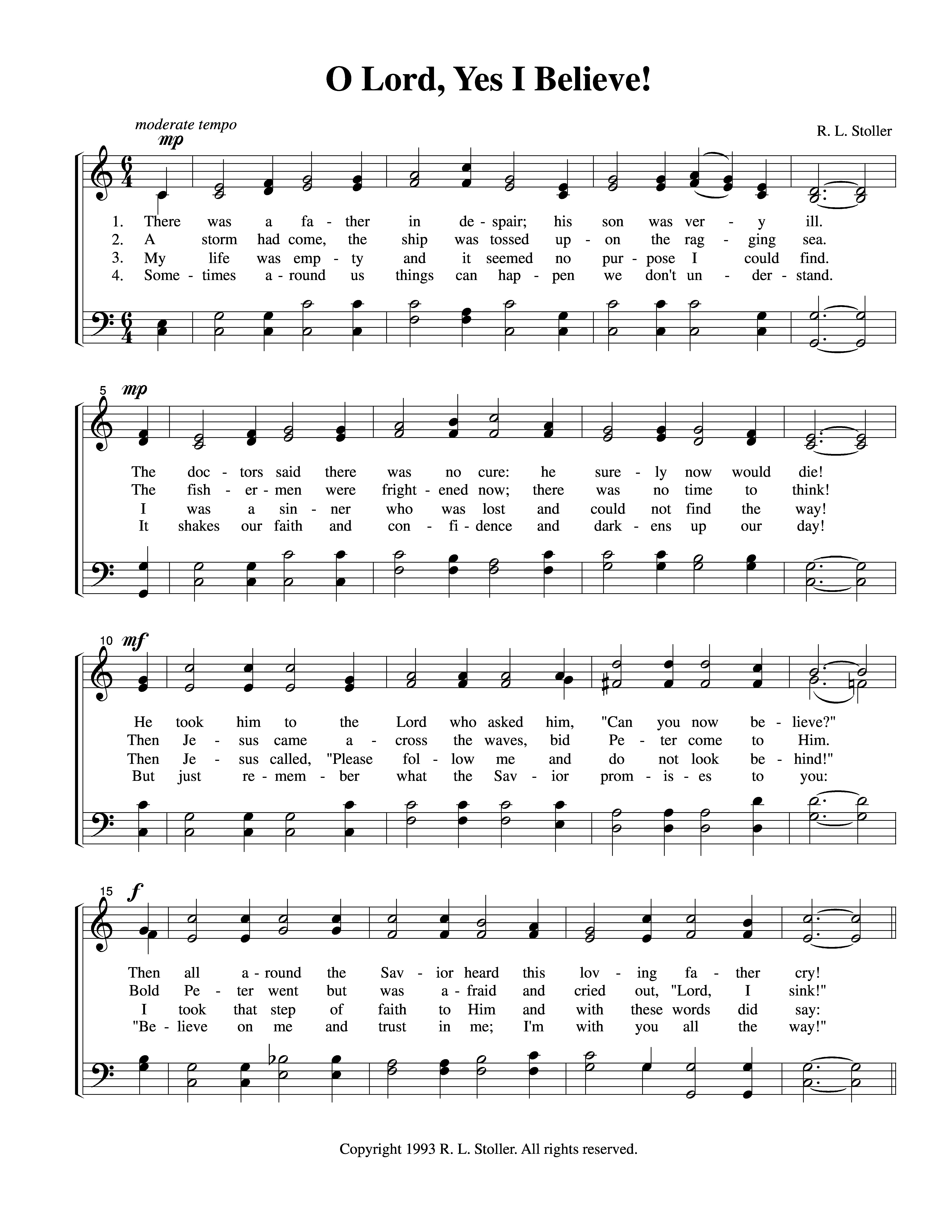 O Lord, Yes I Believe page 1