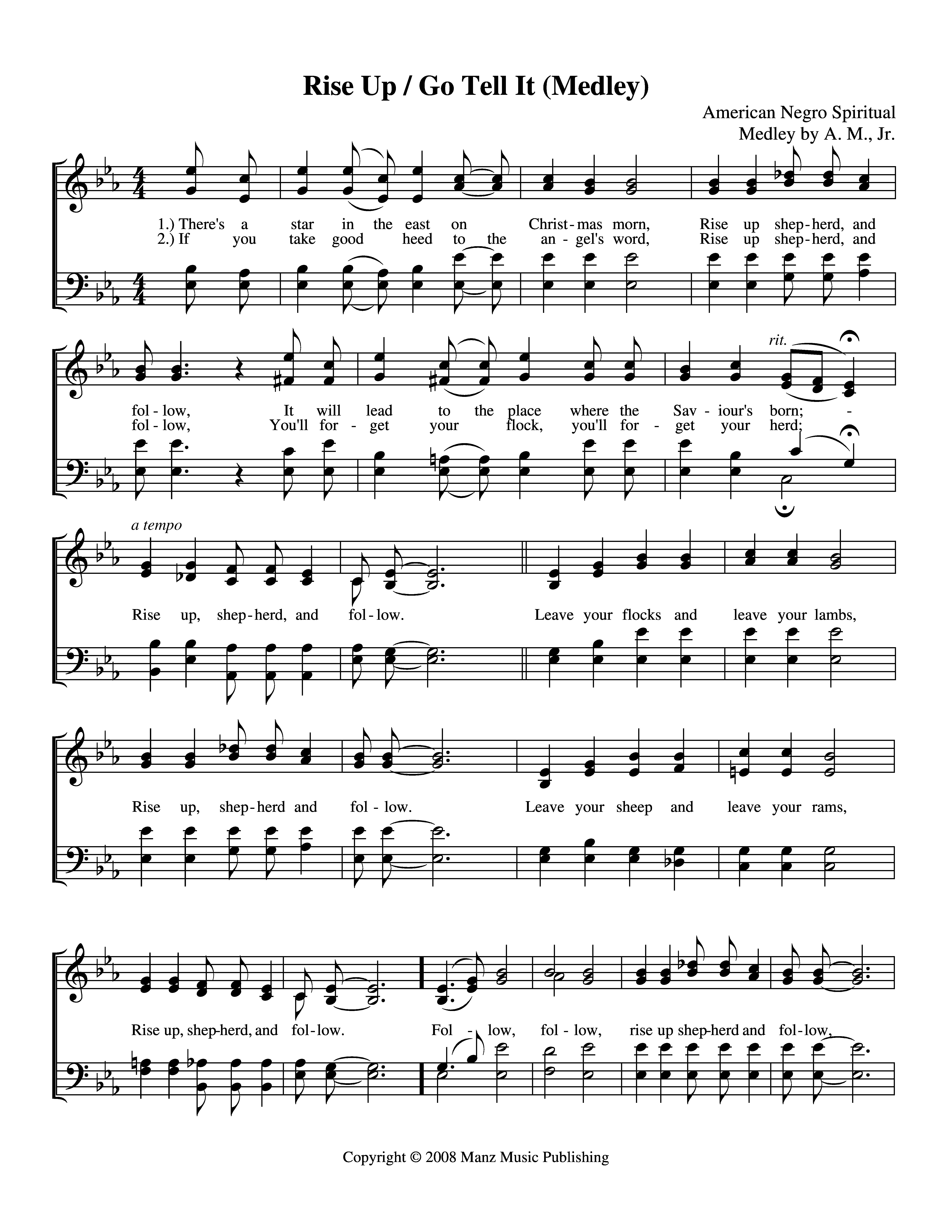 Rise Up - Go Tell It (Medley) page 1
