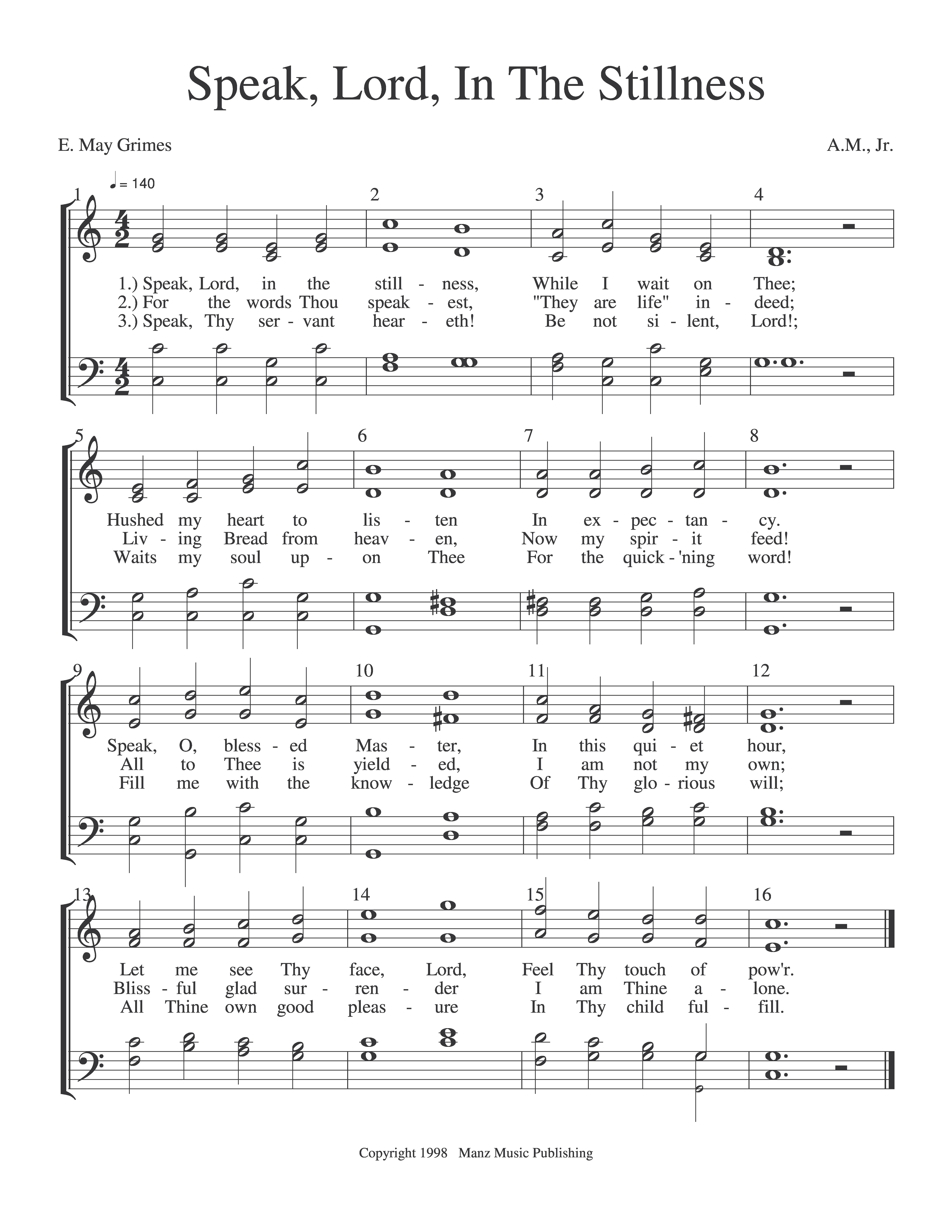 Speak, Lord, In The Stillness