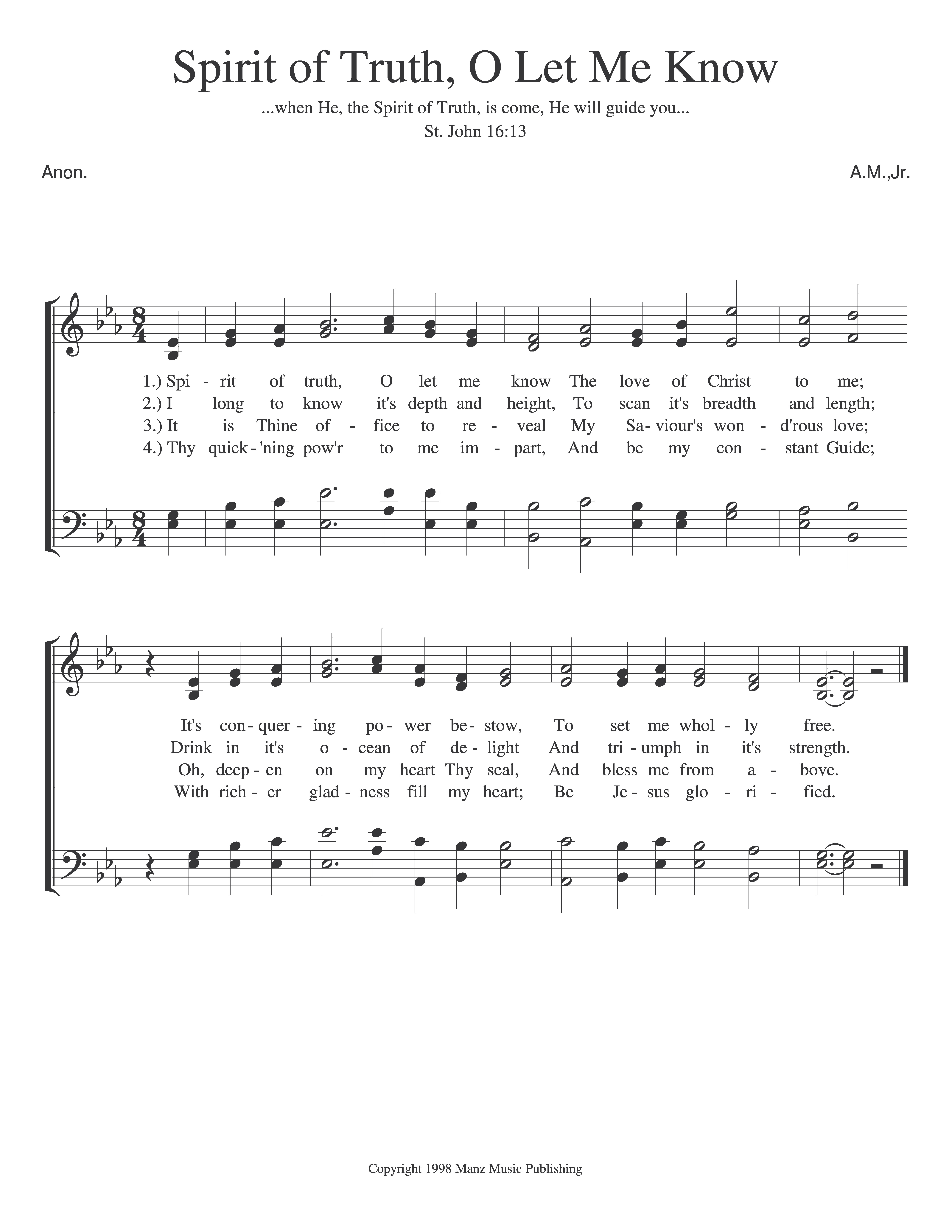 Spirit of Truth, O Let Me Know