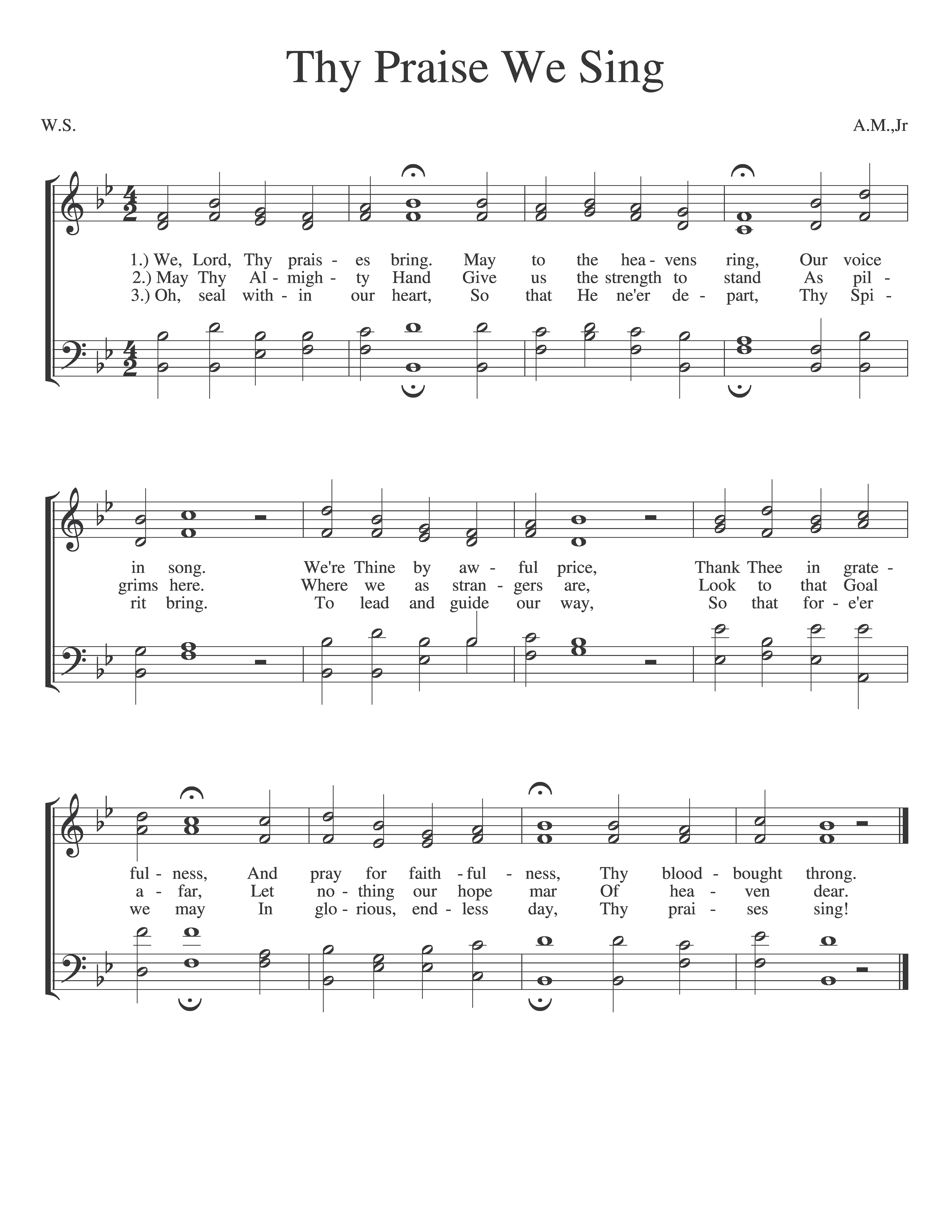 Thy Praise We Sing