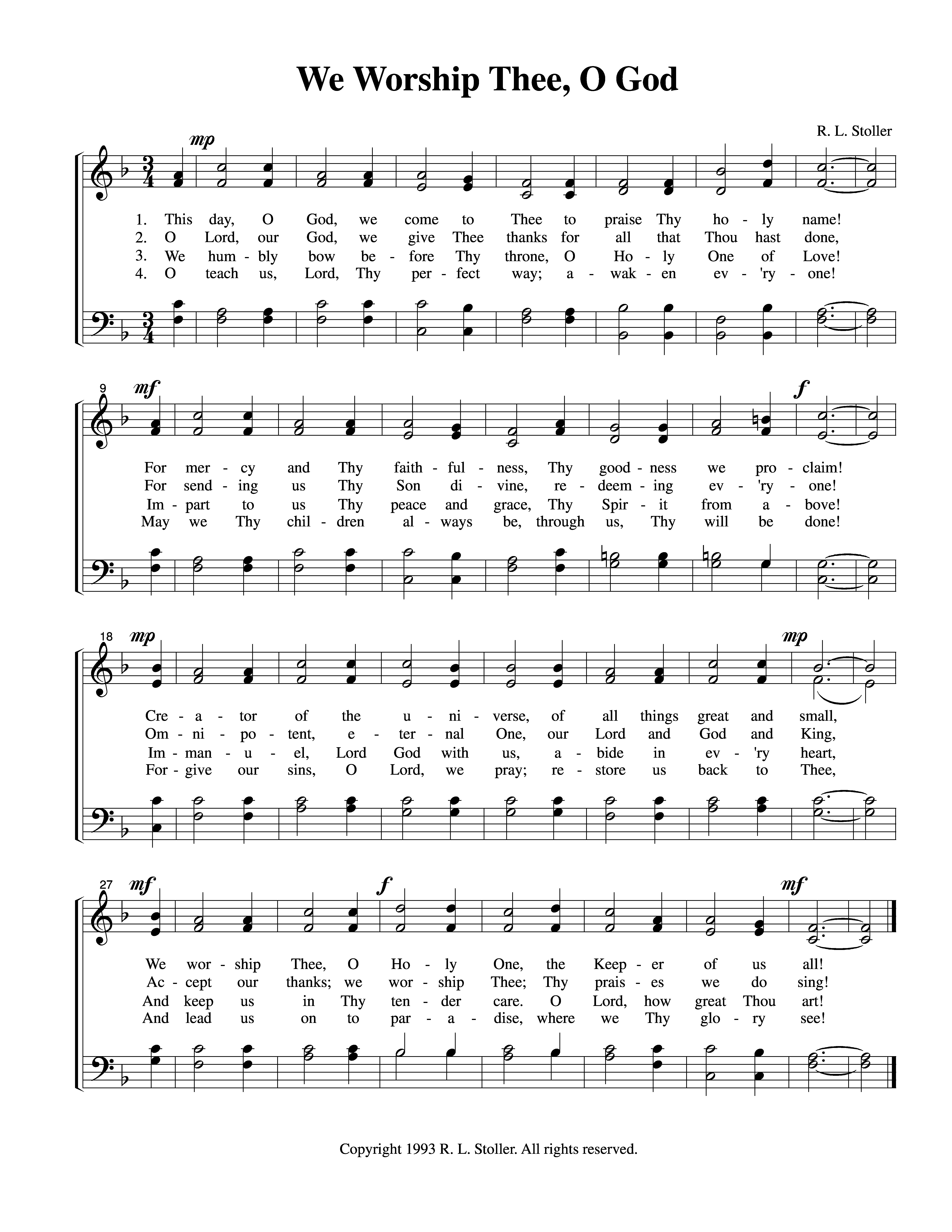 We Worship Thee, O God